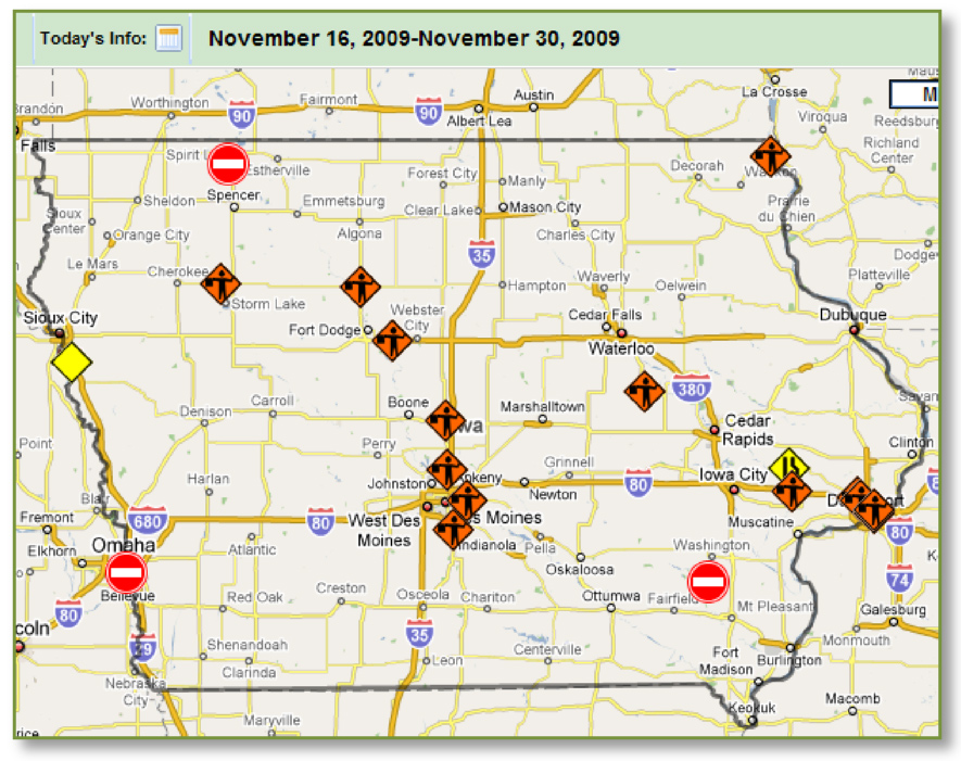 Iowa 511 Road Conditions Map - United States Map