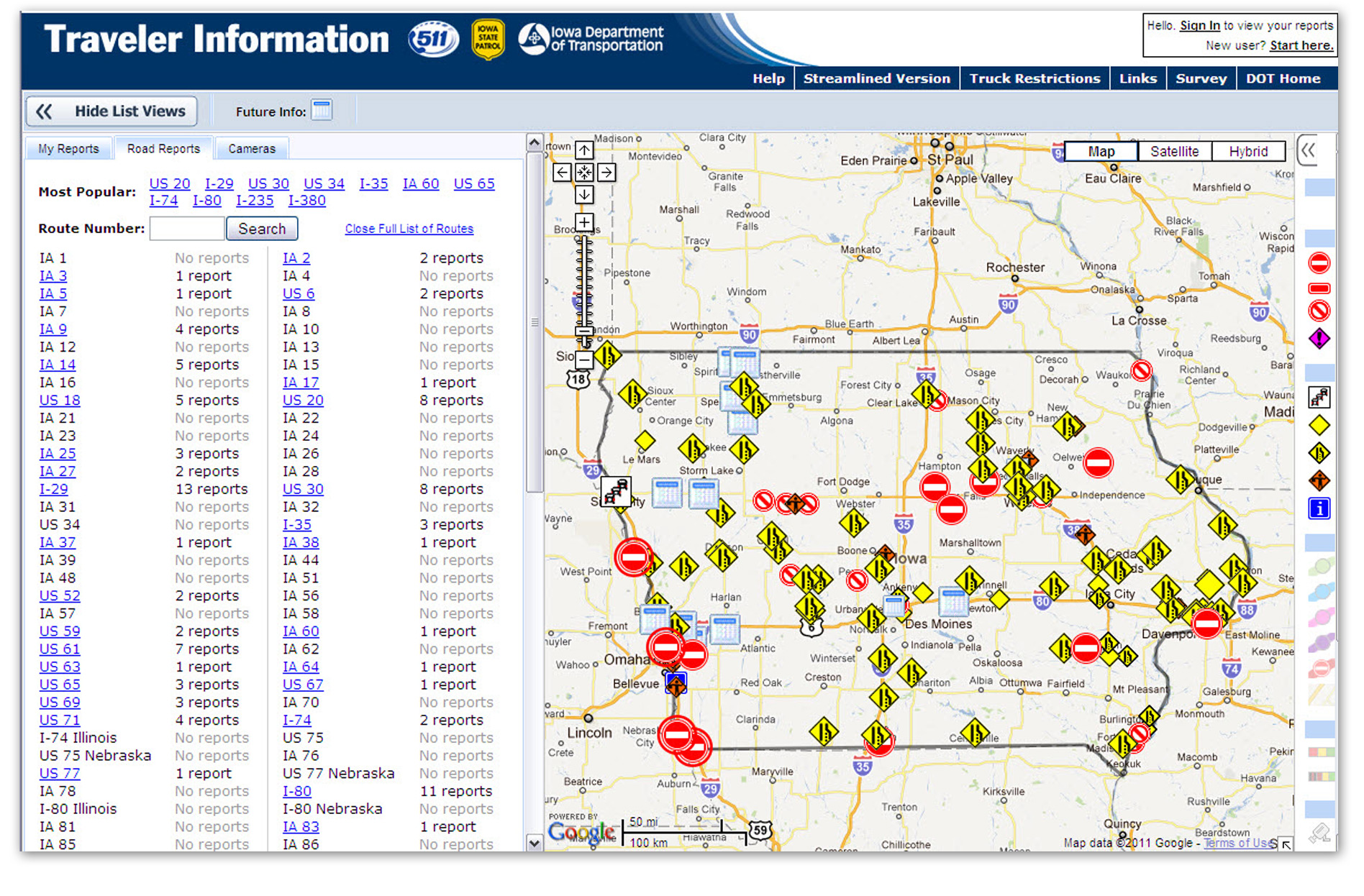 Map Of Iowa Road Conditions World Map