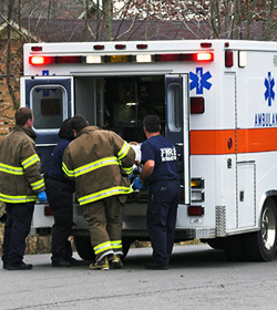 Ambulance on scene after crash
