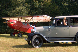 Vintage plane and vehicle