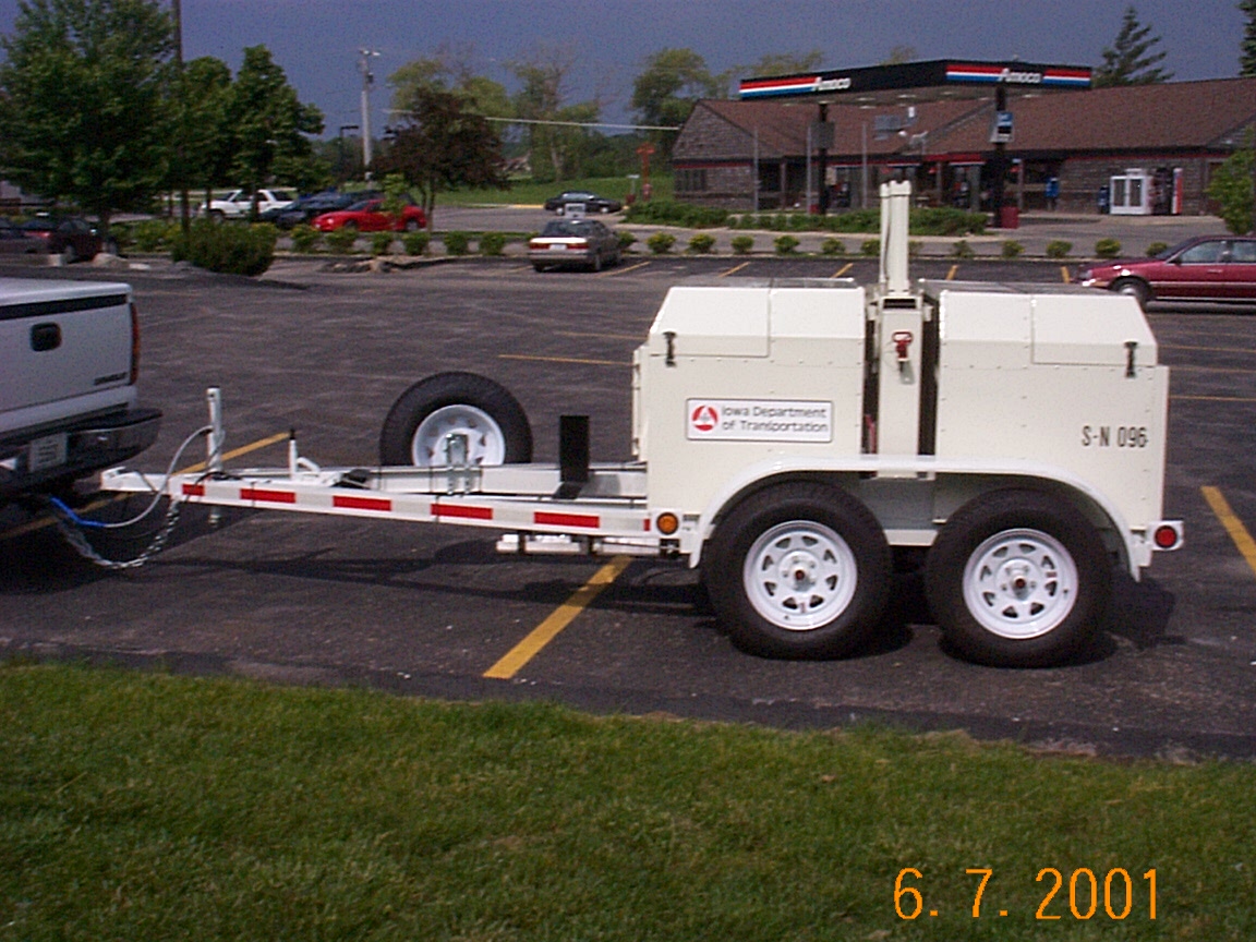Falling weight deflectometer (FWD) structural adequacy testing trailer