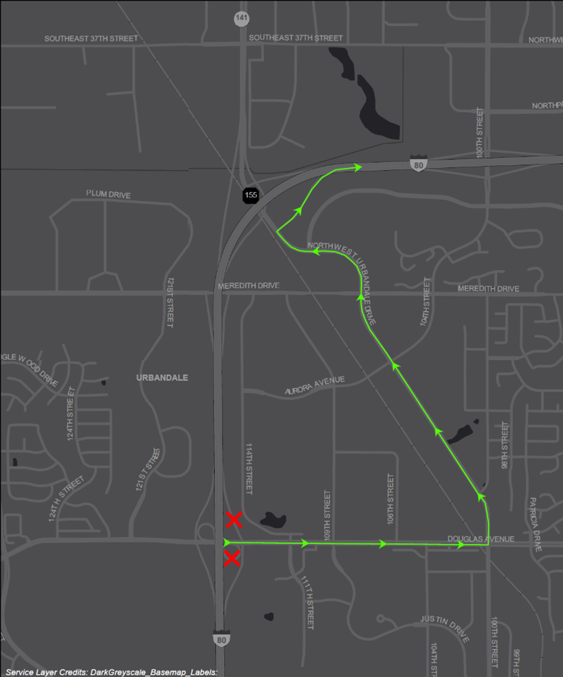 North Douglas ramp detour