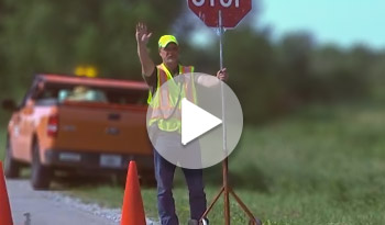 Flagger stoping Traffic Video