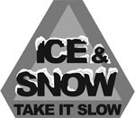 Ice and Snow Take it Slow logo grayscale