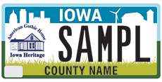 Iowa heritage license plate