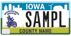 Motorcycle rider education license plate