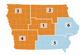 Map of district 1 through 4