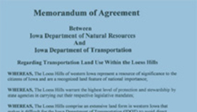 Memorandum Agreement - Loess Hills