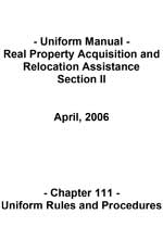 Uniform Manual - Real Property Acquisition and Relocation Assistance Section II
