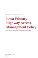 Iowa Primary Highway Access Management Policy