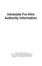 Intrastate For-Hire Authority Information
