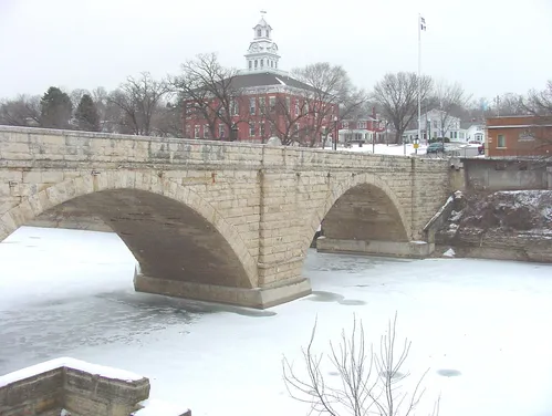 Photo of the Elkader Keystone Bridge in Clayton County, Iowa