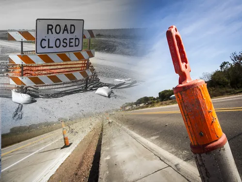 Road closed sign