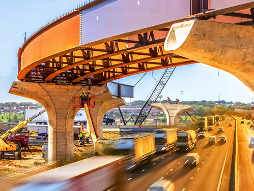 Construction of Interstate bridge