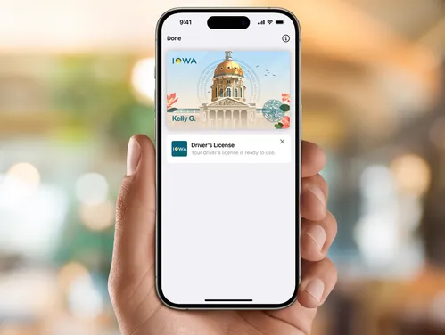 Sample Iowa Mobile App in Apple Wallet on iPhone