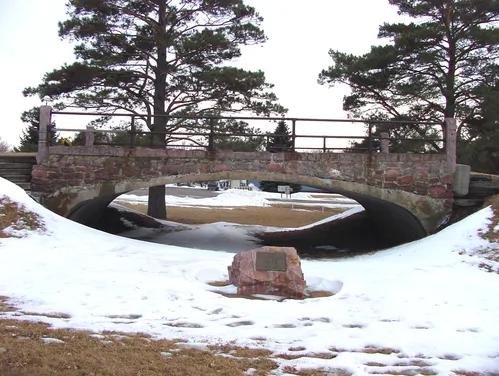 Photo of the Melan Arch Bridge in Lyon County, Iowa.
