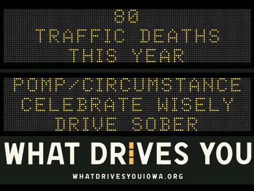 Roadside Chat text image of message "80 traffic deaths this year."              Drive like mom - eyes in the back of your head."