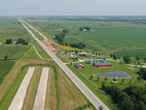 Aerial view of U.S. 61 near Burlington
