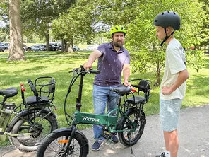 Parent guiding teen