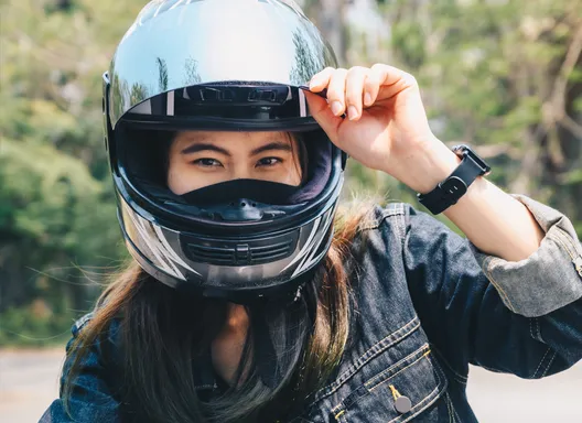 Female motorcycle rider