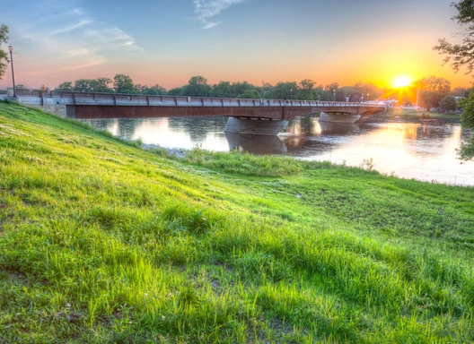 bridge at sunset