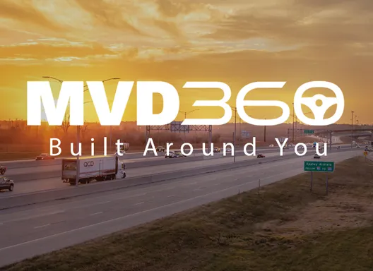 MVD360 - Built Around You - background includes a road with traffic and a sunset