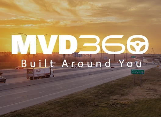 MVD360 - Built Around You - background includes a road with traffic and a sunset