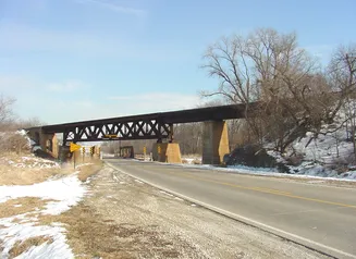Photo of the CM & STP Railroad Underpass Bridge in Washington County, Iowa