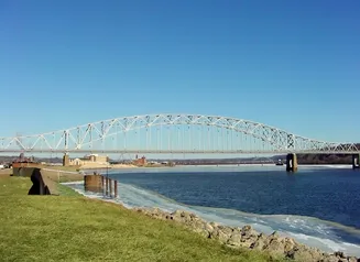 The Julien Dubuque Bridge of the Mississippi River in Dubuque County