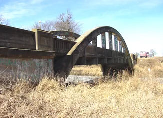 Photo of the Des Moines River Bridge in Kossuth County, Iowa.