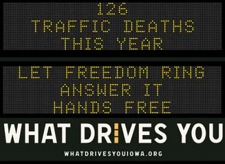 Roadside Chat text image of message 126 traffic deaths this year. Drive like mom - eyes in the back of your head."
