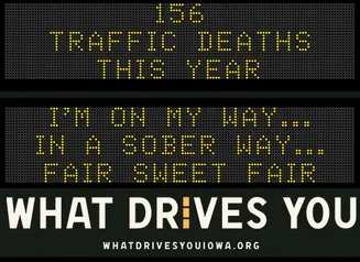 Roadside Chat text image of message 156 traffic deaths this year. Drive like mom - eyes in the back of your head."