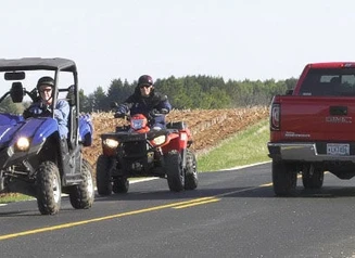 ATV/UTVs on public roads with on-road traffic