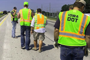 Pavement marking crew