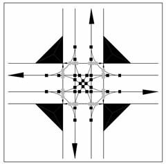 Roundabout standard two-lane conflict points