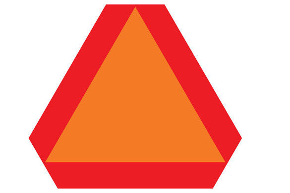 Slow-moving vehicle sign