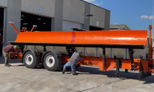 Tow plow at Grimes garage