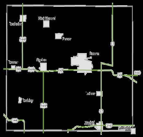 Contemporary Boone County Map from the Department of Transportation