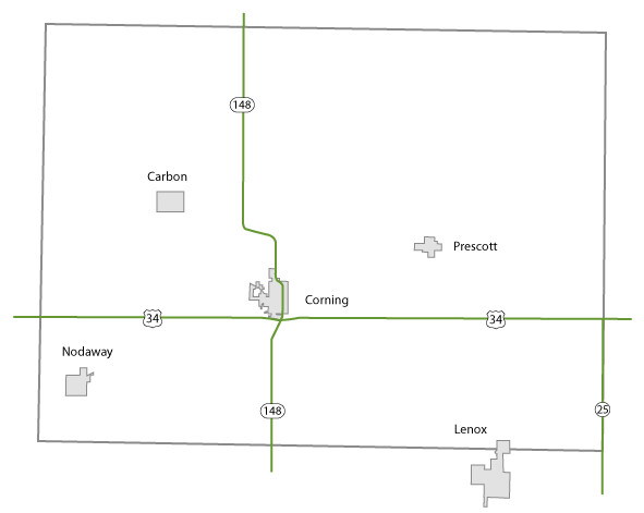 a map of Adams County, Iowa