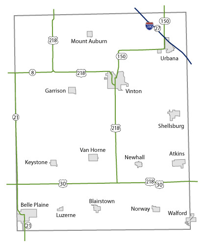 Map of Benton County, Iowa