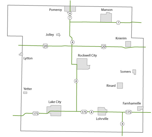Map of Calhoun County, Iowa