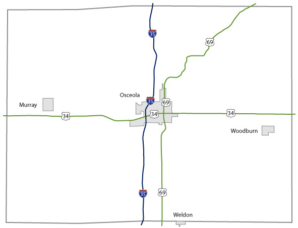 Map of Clarke County, Iowa