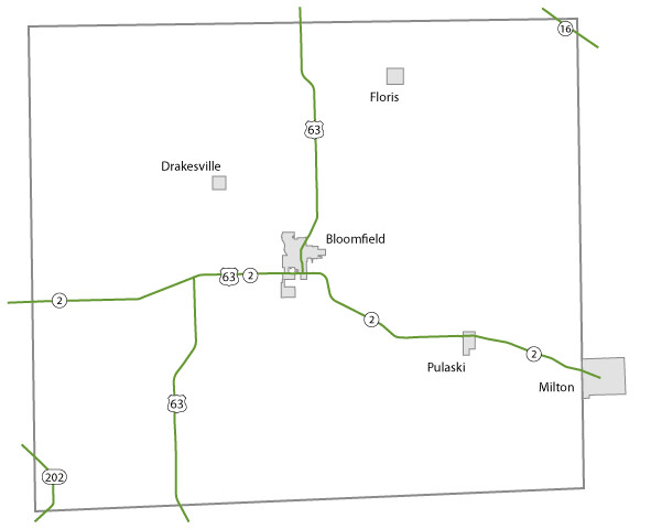 Map of Davis County, Iowa