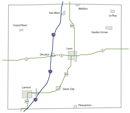 Map of Decatur County, Iowa