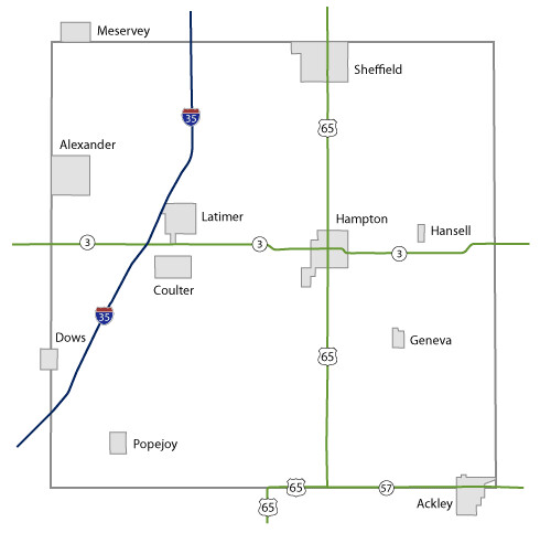 Map of Franklin County, Iowa