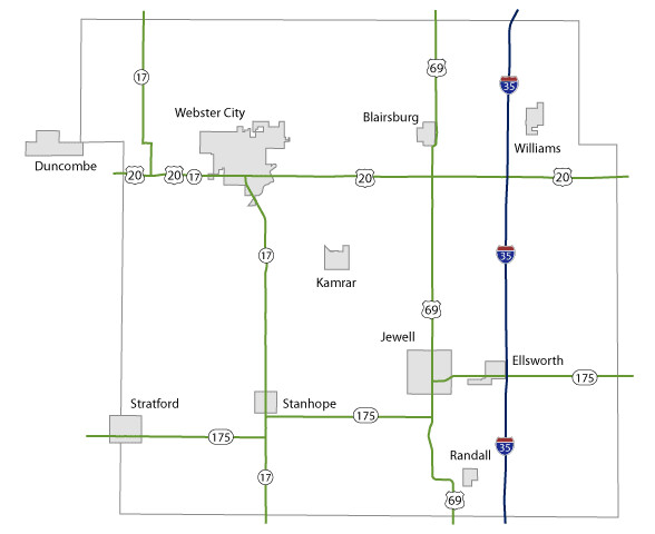 Map of Hamilton County, Iowa