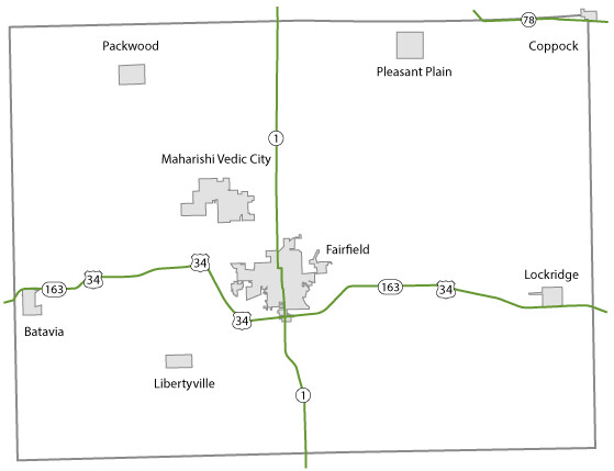 Map of Jefferson County, Iowa