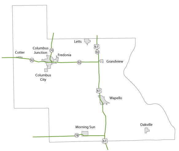 Map of Louisa County, Iowa