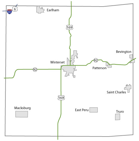 Map of Madison County, Iowa