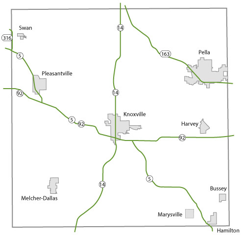 Map of Marion County, Iowa